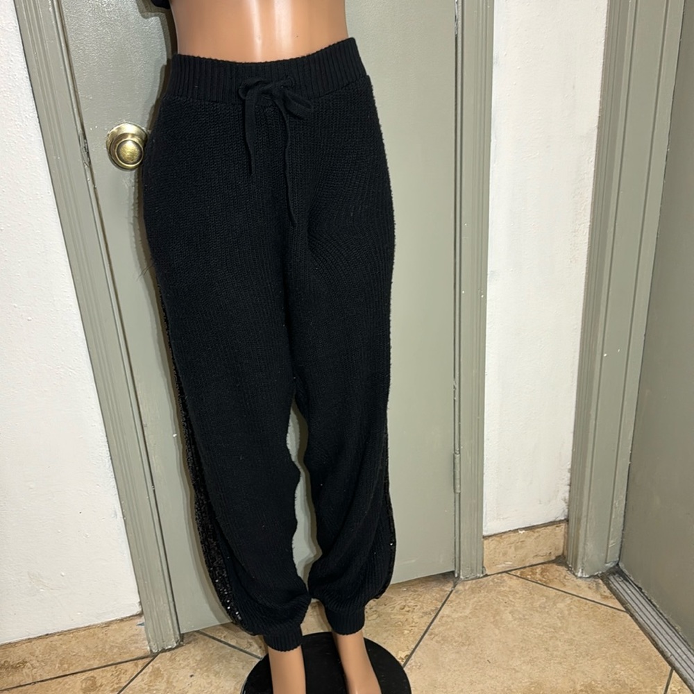 Inc Fuzzy Knit Joggers With Sequence On Side, Sid… - image 2